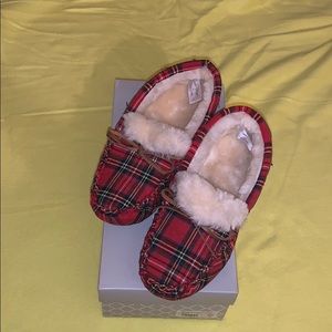 Plaid Fur Slippers